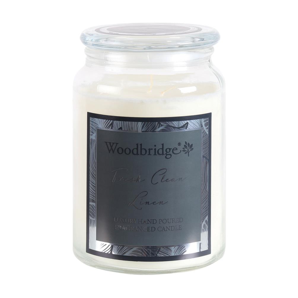 Woodbridge Fresh Clean Linen Large Jar Candle £9.89